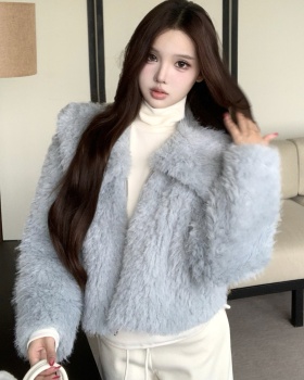 Elmo temperament lapel short thick coat