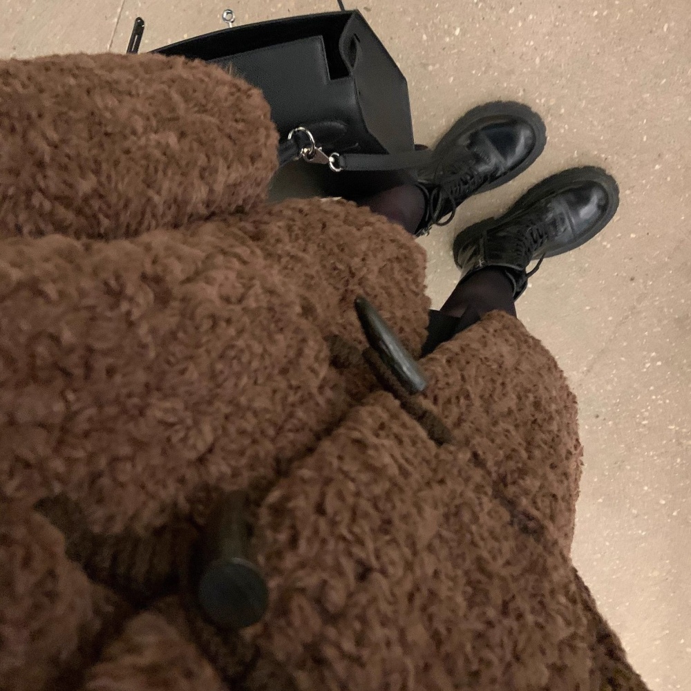 Lambs wool coat lamb fur overcoat for women