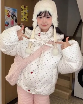 Hooded thermal bread clothing college style coat for women