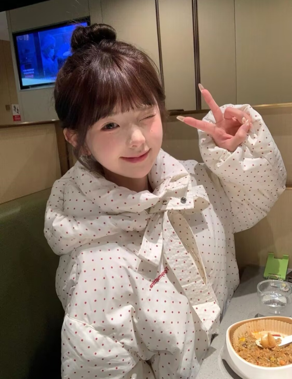 Hooded thermal bread clothing college style coat for women