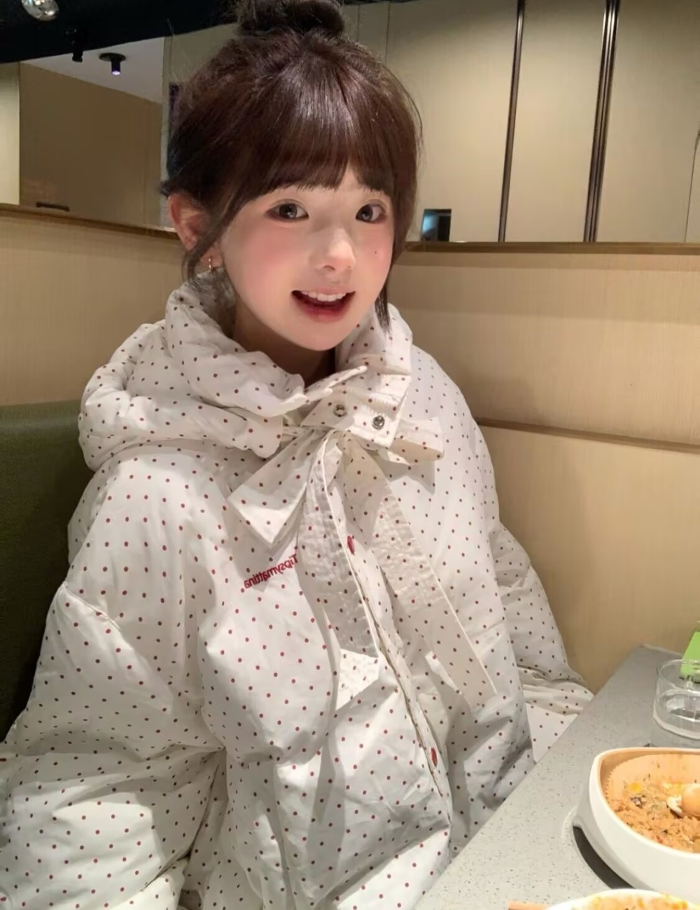 Hooded thermal bread clothing college style coat for women