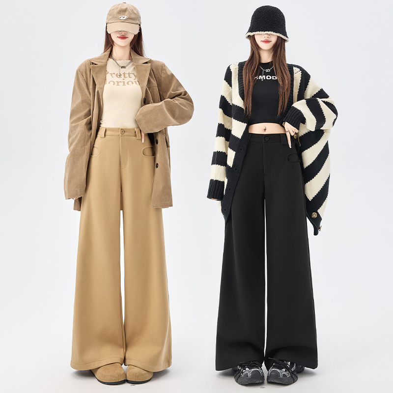 Loose wide leg pants American style long pants for women