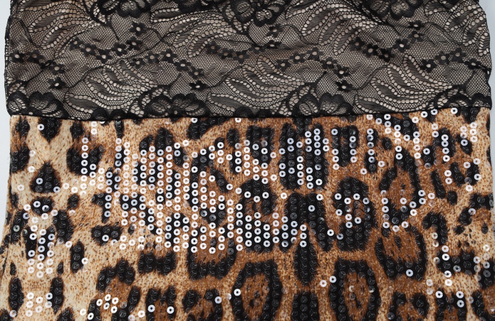 Leopard autumn split fashion dress