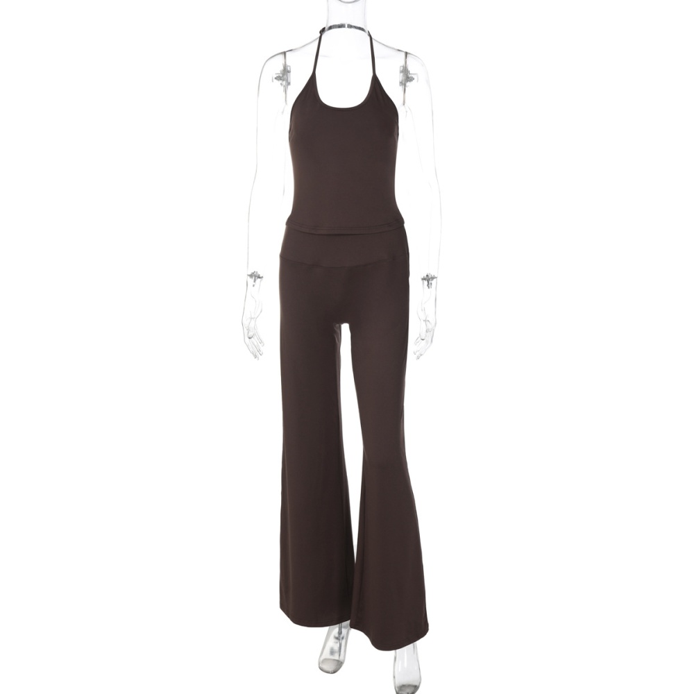 Fashion tight autumn vest Casual halter pants a set