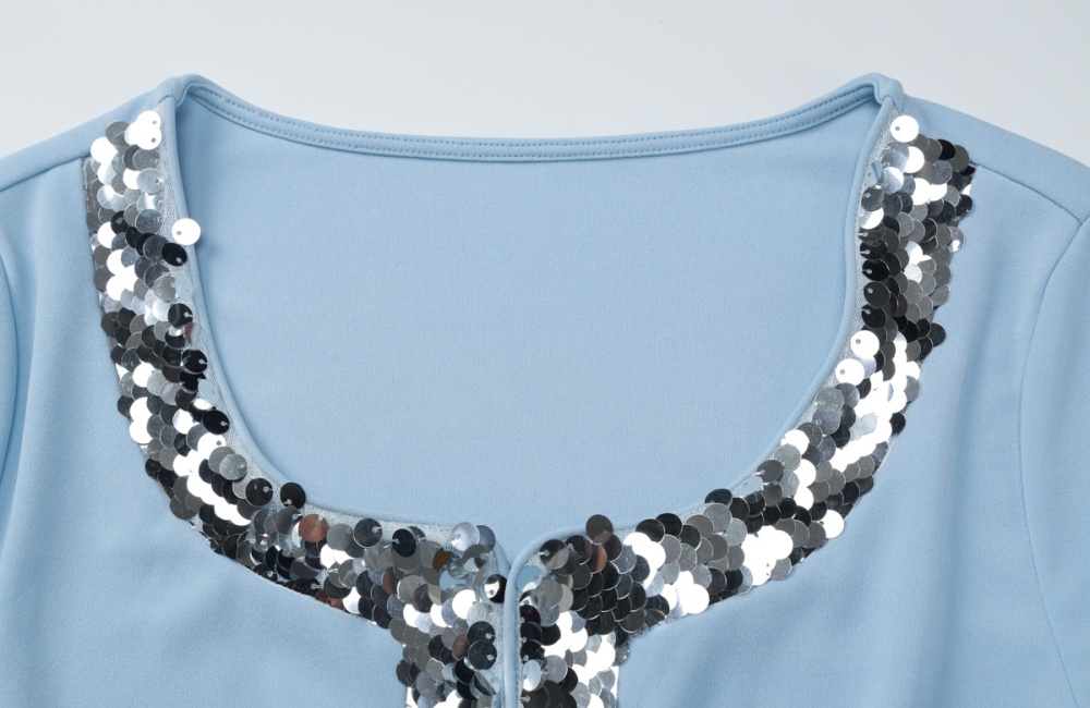 Autumn sequins fashion tops slim all-match cardigan