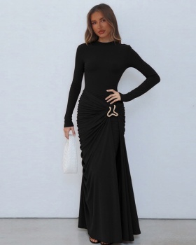 Temperament dress long sleeve long dress for women