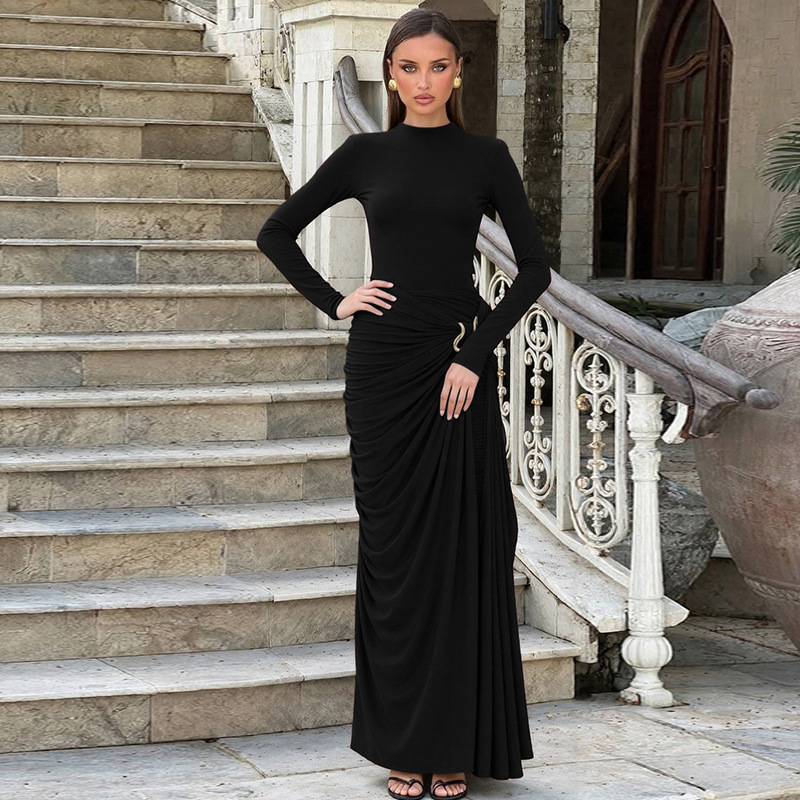 Temperament dress long sleeve long dress for women