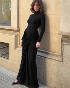 Autumn and winter fashion pinched waist dress for women