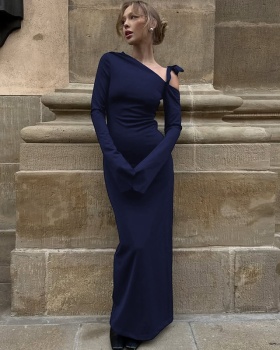 Long sleeve European style autumn dress for women