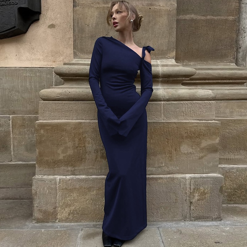 Long sleeve European style autumn dress for women