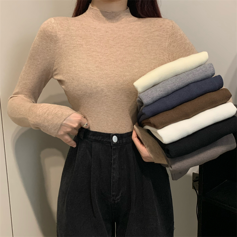 Slim bottoming shirt knitted sweater for women