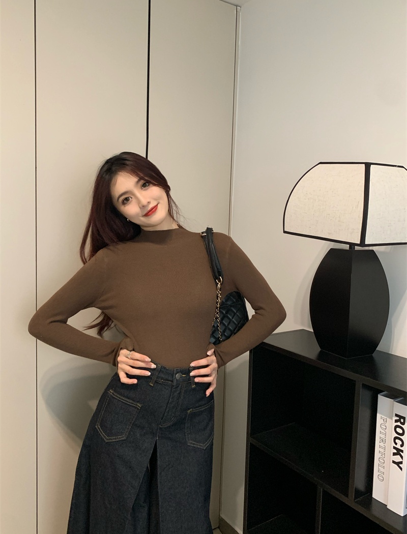 Slim bottoming shirt knitted sweater for women