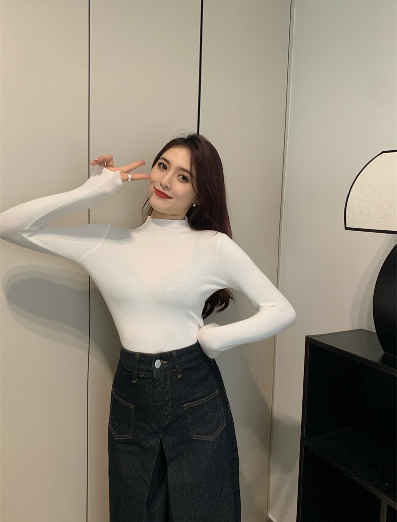 Slim bottoming shirt knitted sweater for women