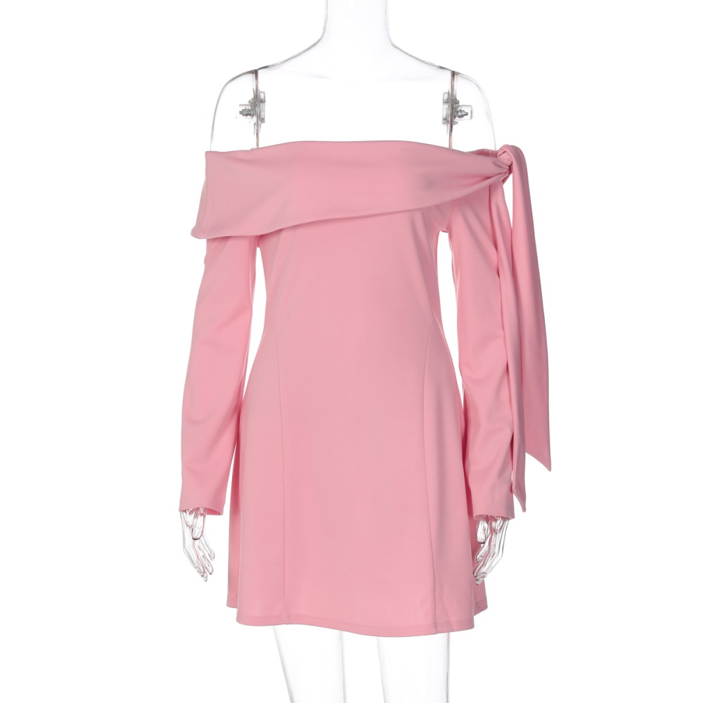 Fashion flat shoulder frenum dress for women