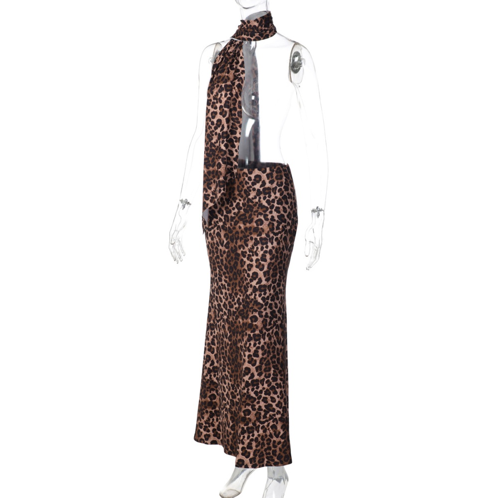 Leopard autumn and winter slim fashion skirt for women