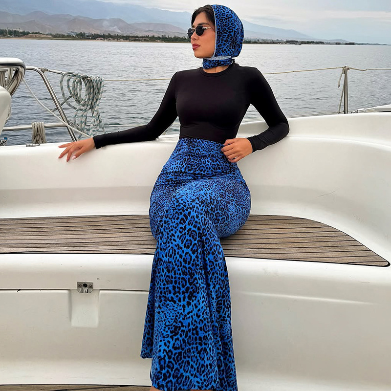 Leopard autumn and winter slim fashion skirt for women