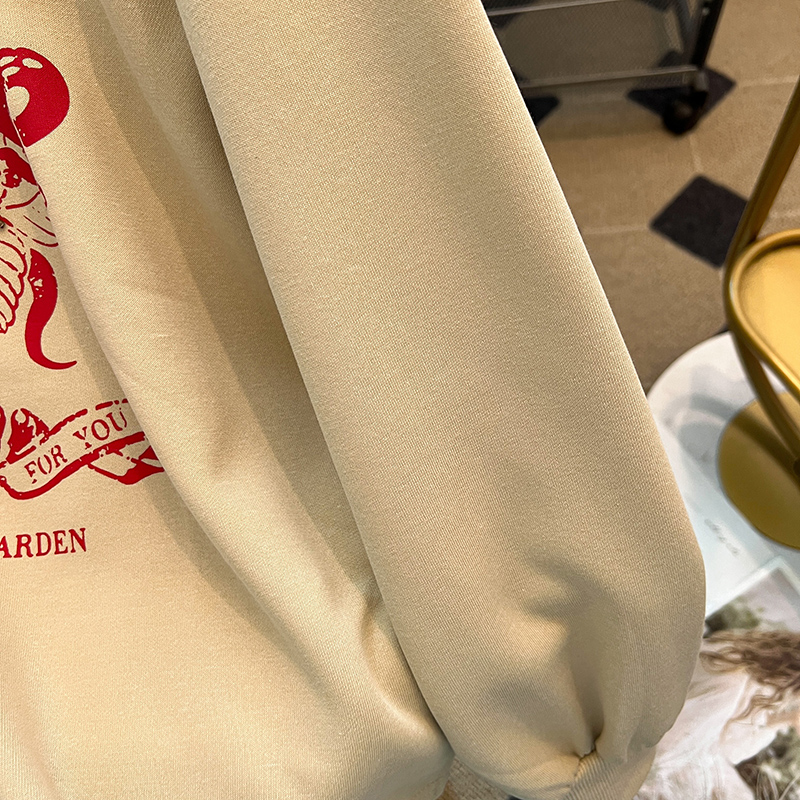 Bandage long sleeve T-shirt printing thin tops for women