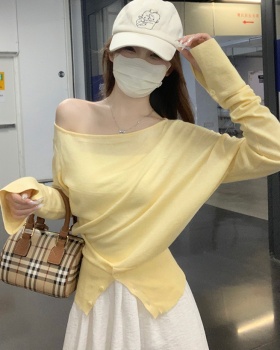 Long sleeve strapless sweater short tops for women