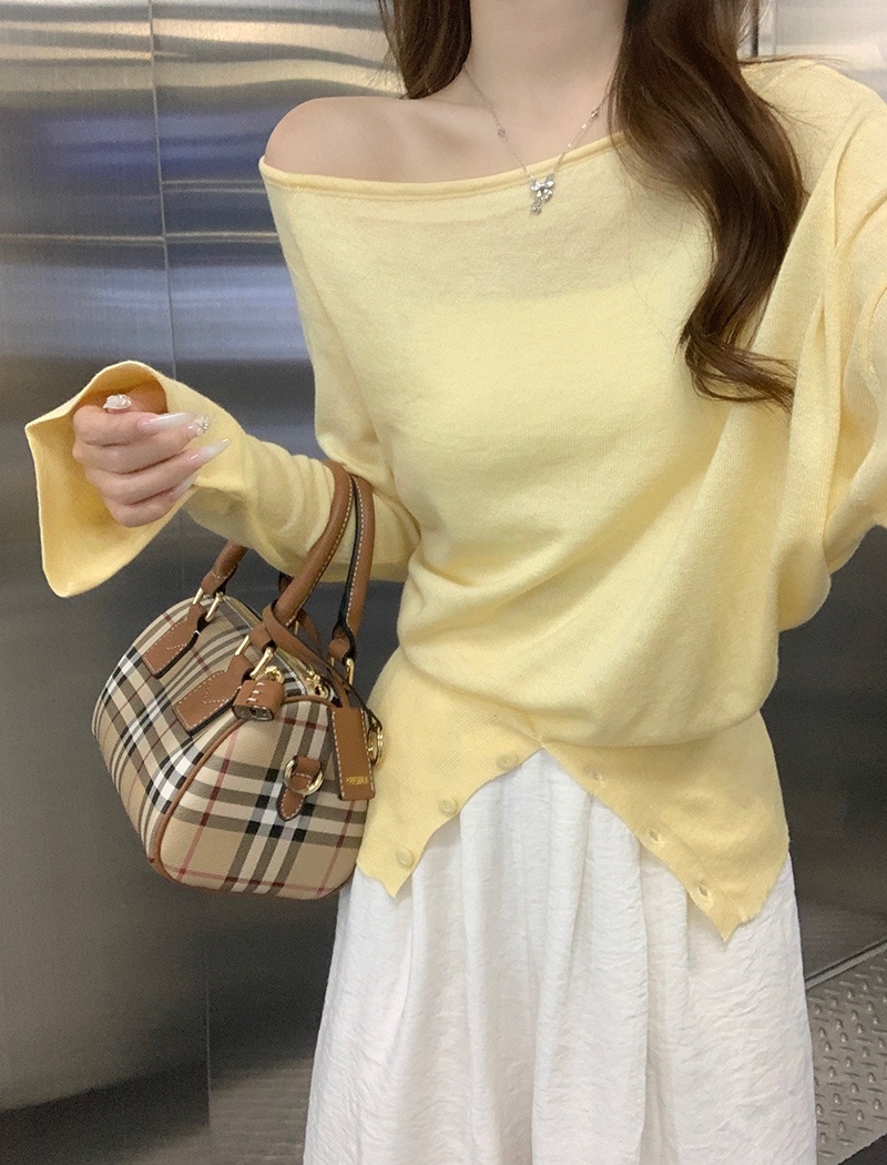 Long sleeve strapless sweater short tops for women