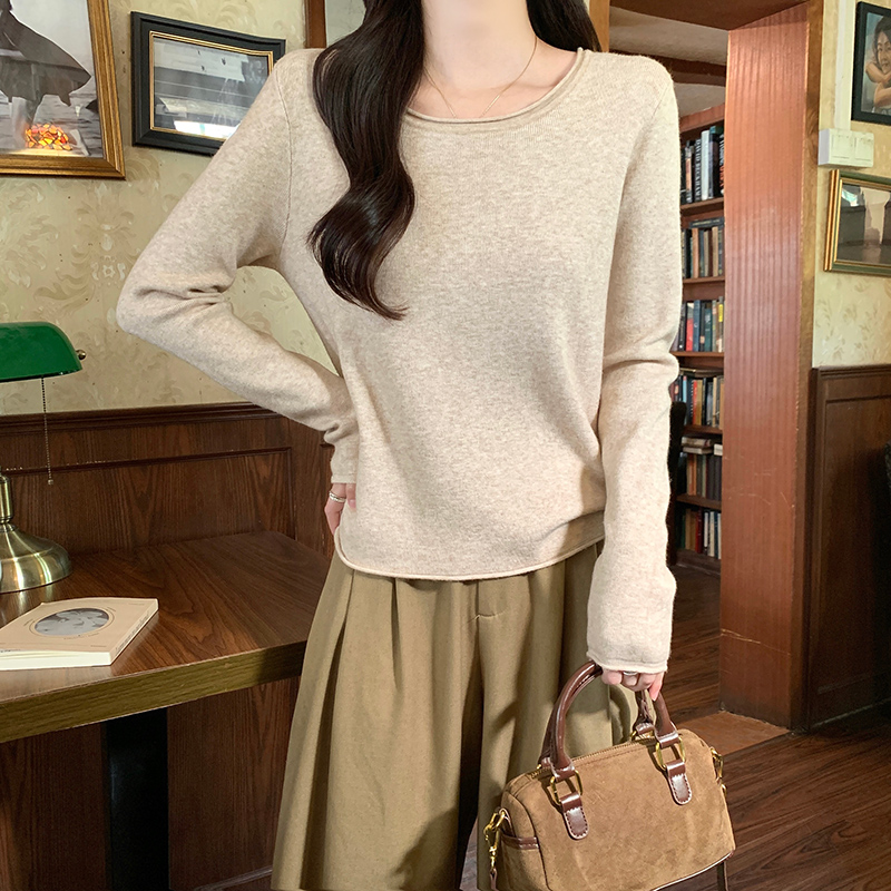 Thermal slim T-shirt round neck bottoming shirt for women