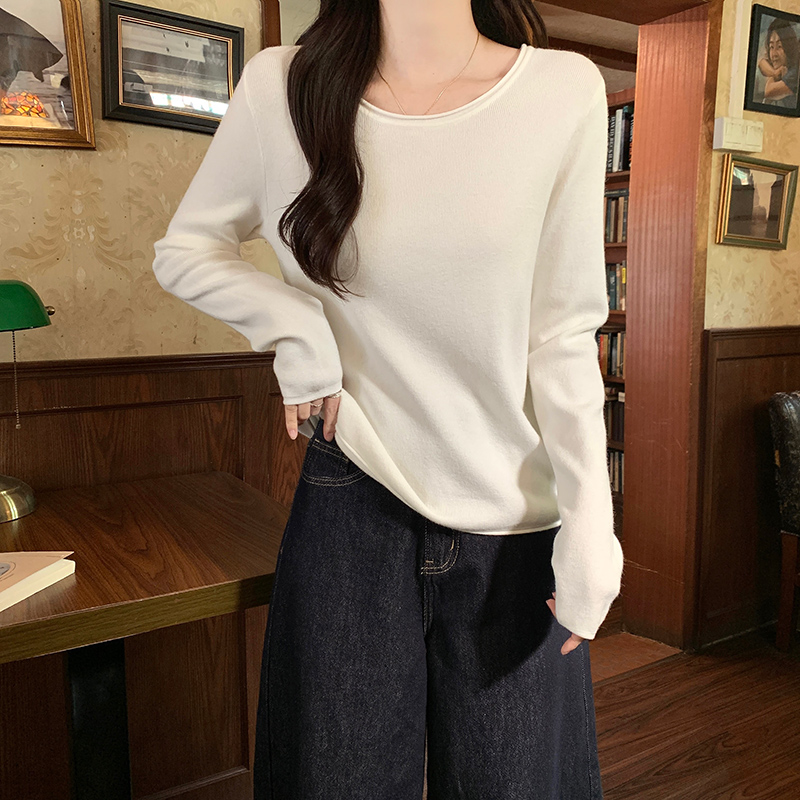 Thermal slim T-shirt round neck bottoming shirt for women