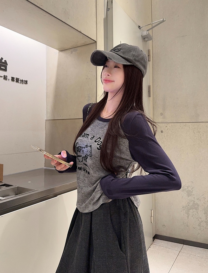 Thin T-shirt slim bottoming shirt for women