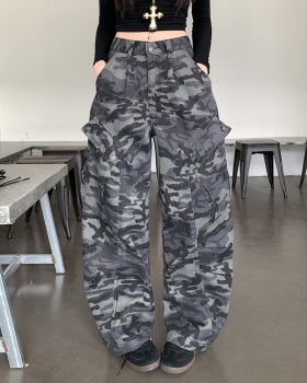 Camouflage casual pants loose work clothing for women