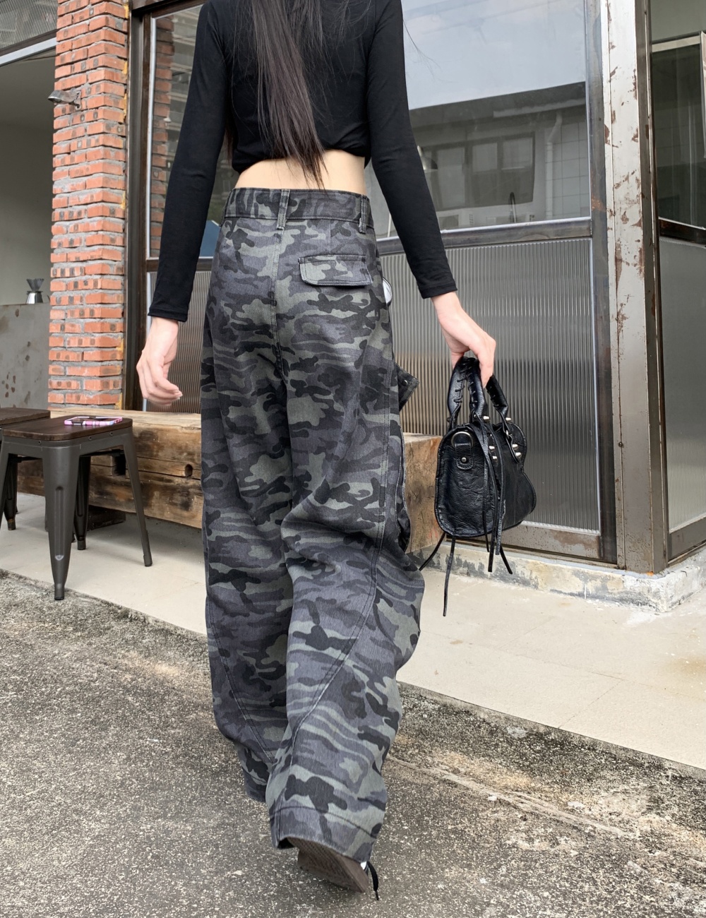 Camouflage casual pants loose work clothing for women