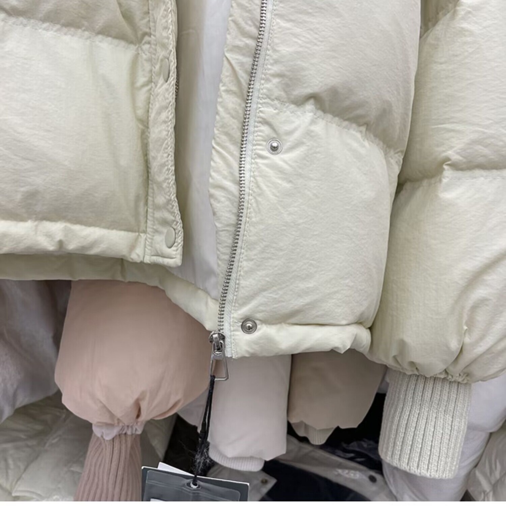 Thick winter cotton coat large fur collar short coat