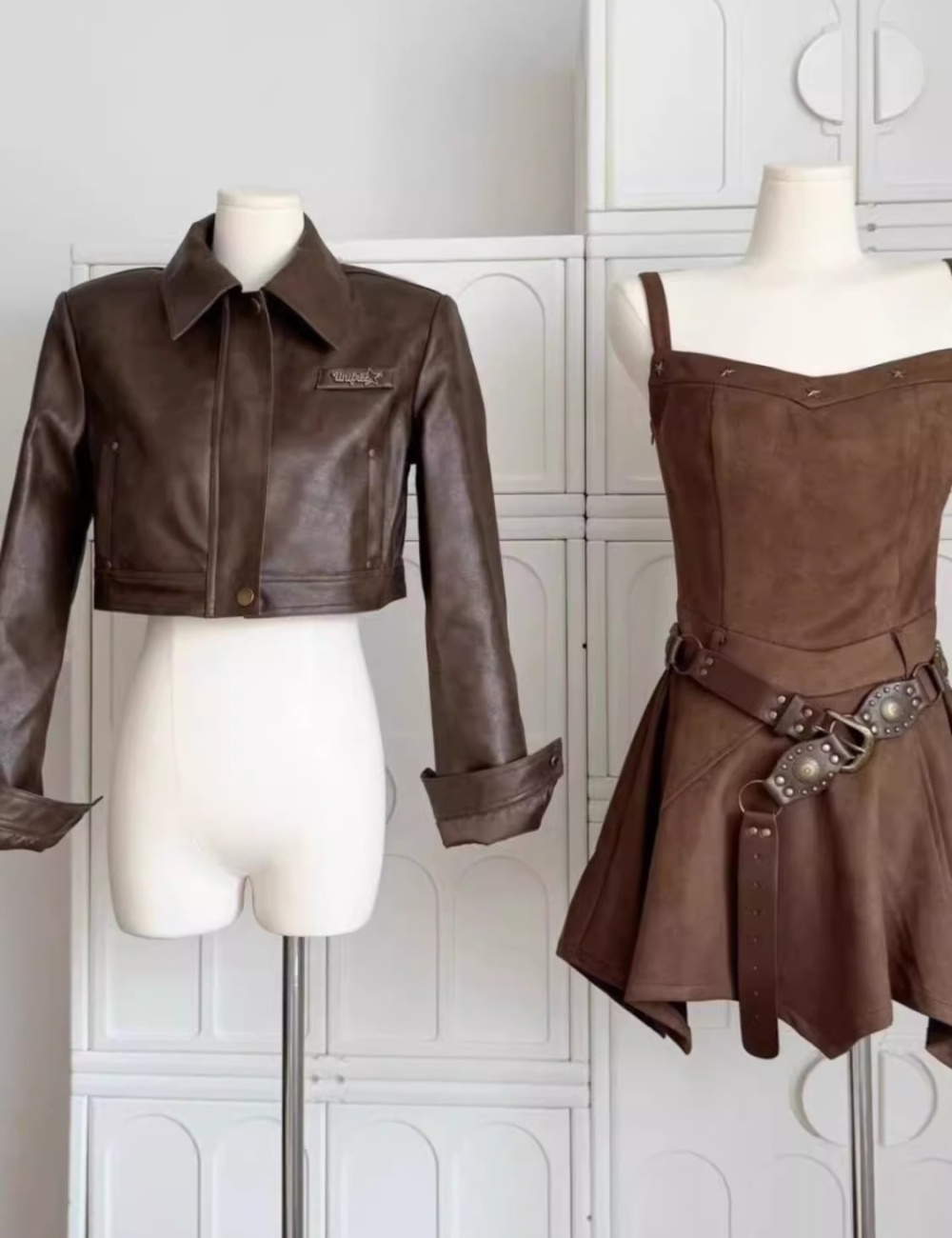 Spicegirl dress pinched waist jacket 2pcs set for women