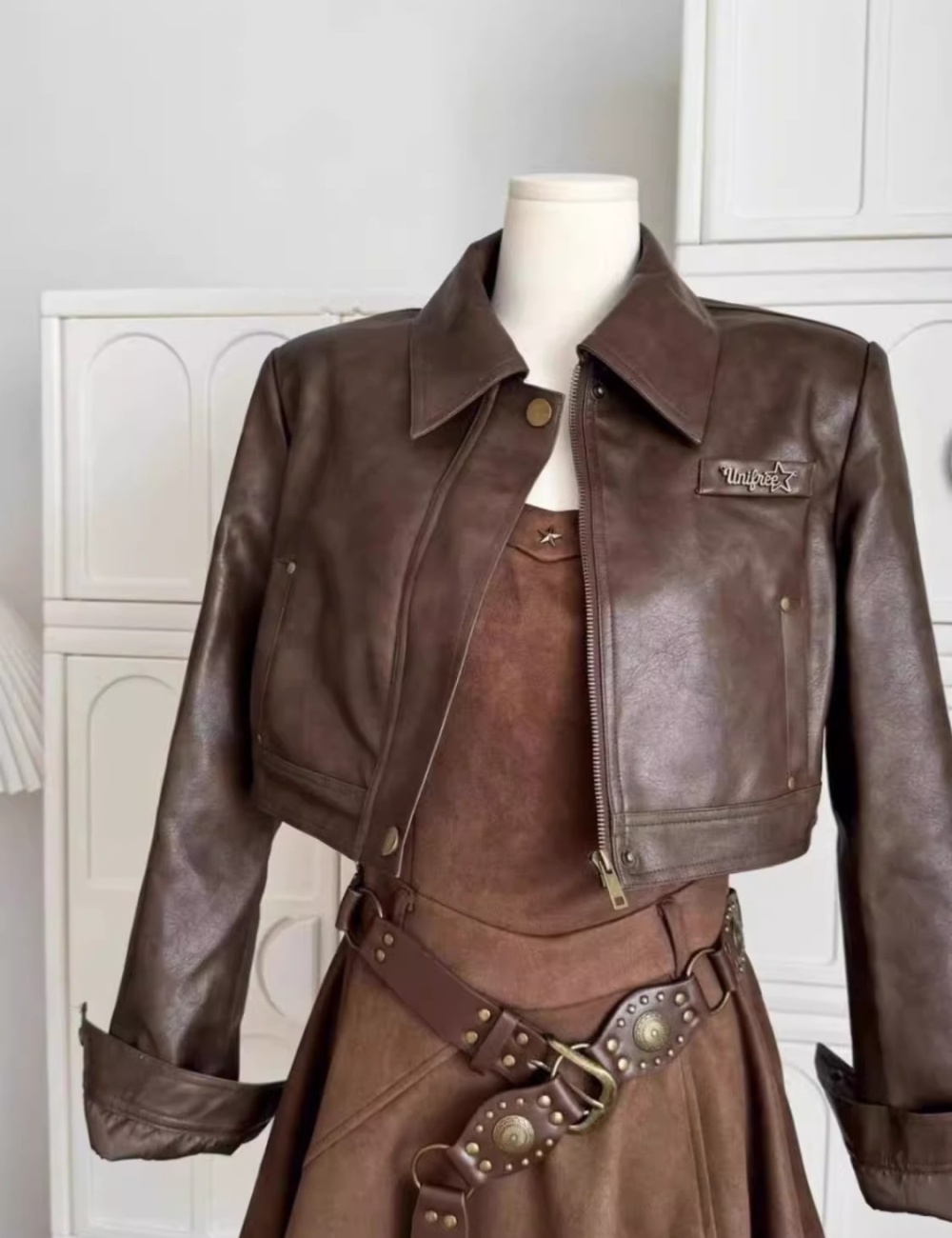 Spicegirl dress pinched waist jacket 2pcs set for women