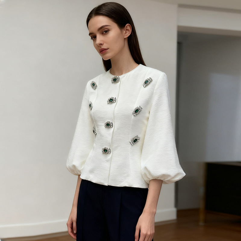 Elegant city temperament France style niche autumn shirt