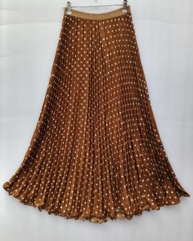 Classic slim polka dot all-match long skirt for women