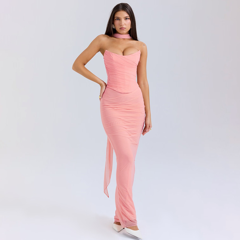 High waist slim tops European style frenum skirt