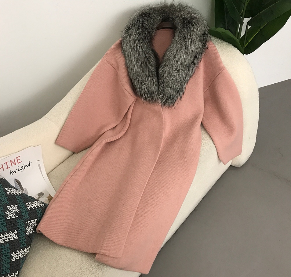 Thick long cardigan autumn and winter coat for women