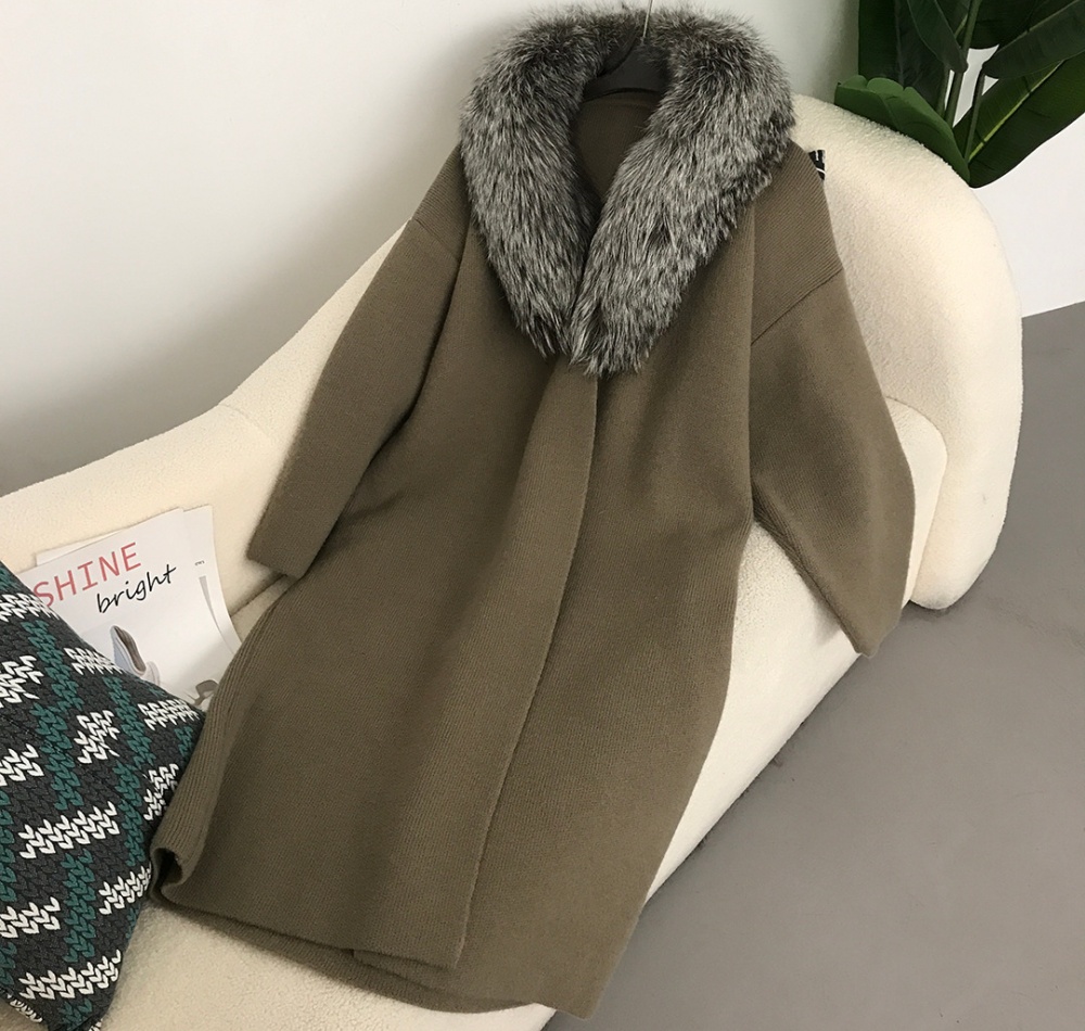 Thick long cardigan autumn and winter coat for women