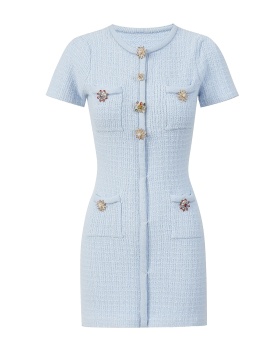 Refinement chanelstyle diamond T-back autumn dress