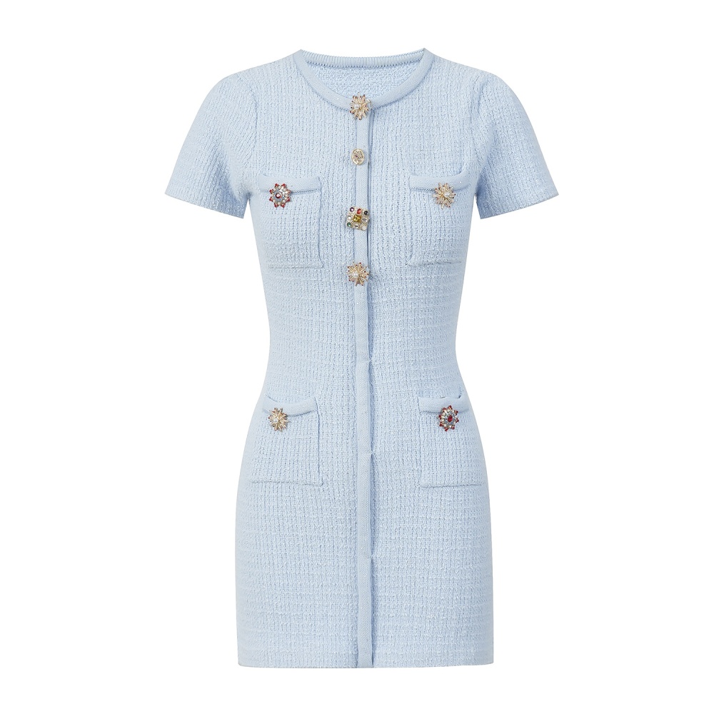 Refinement chanelstyle diamond T-back autumn dress