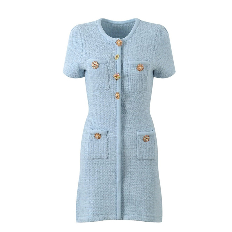 Refinement chanelstyle diamond T-back autumn dress