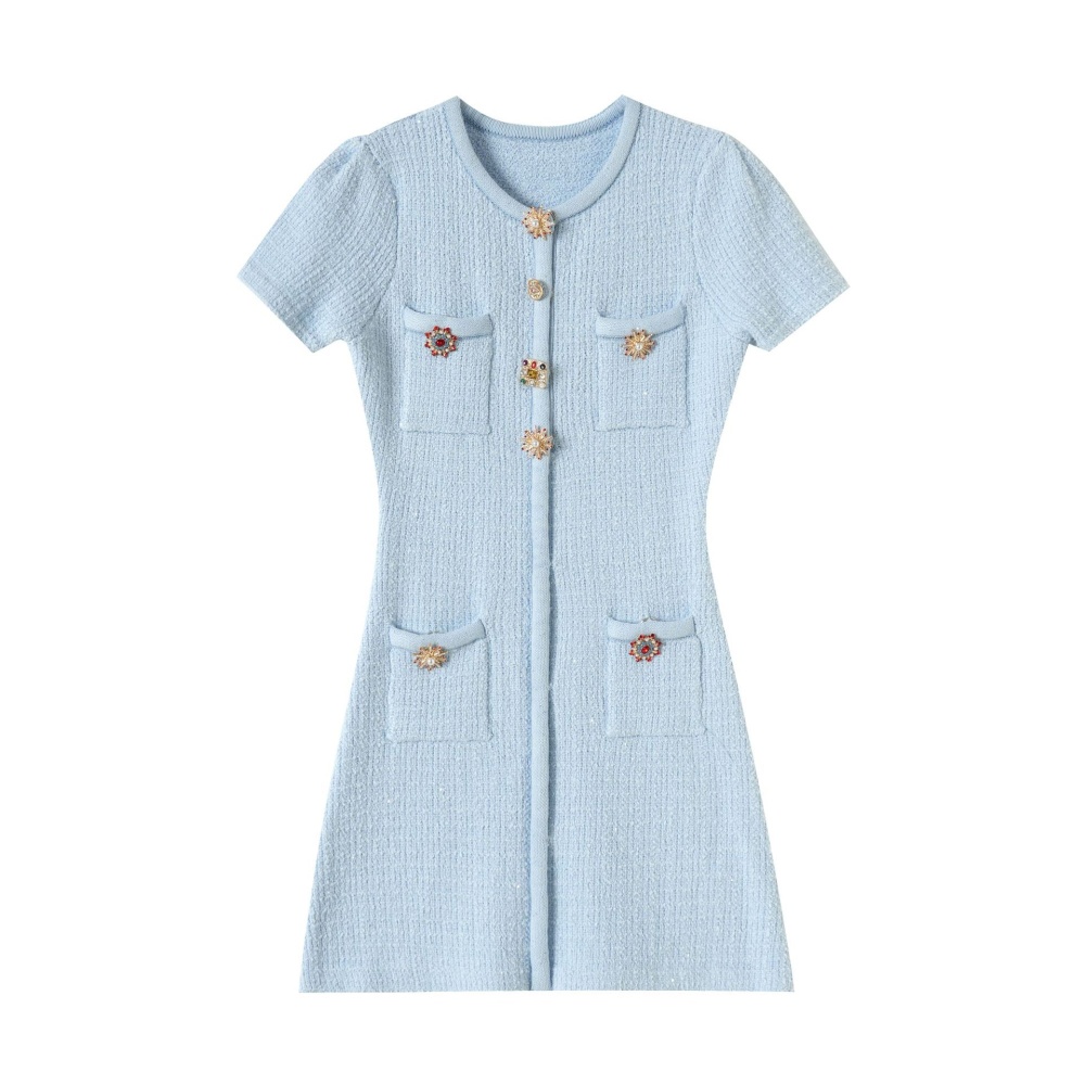 Refinement chanelstyle diamond T-back autumn dress