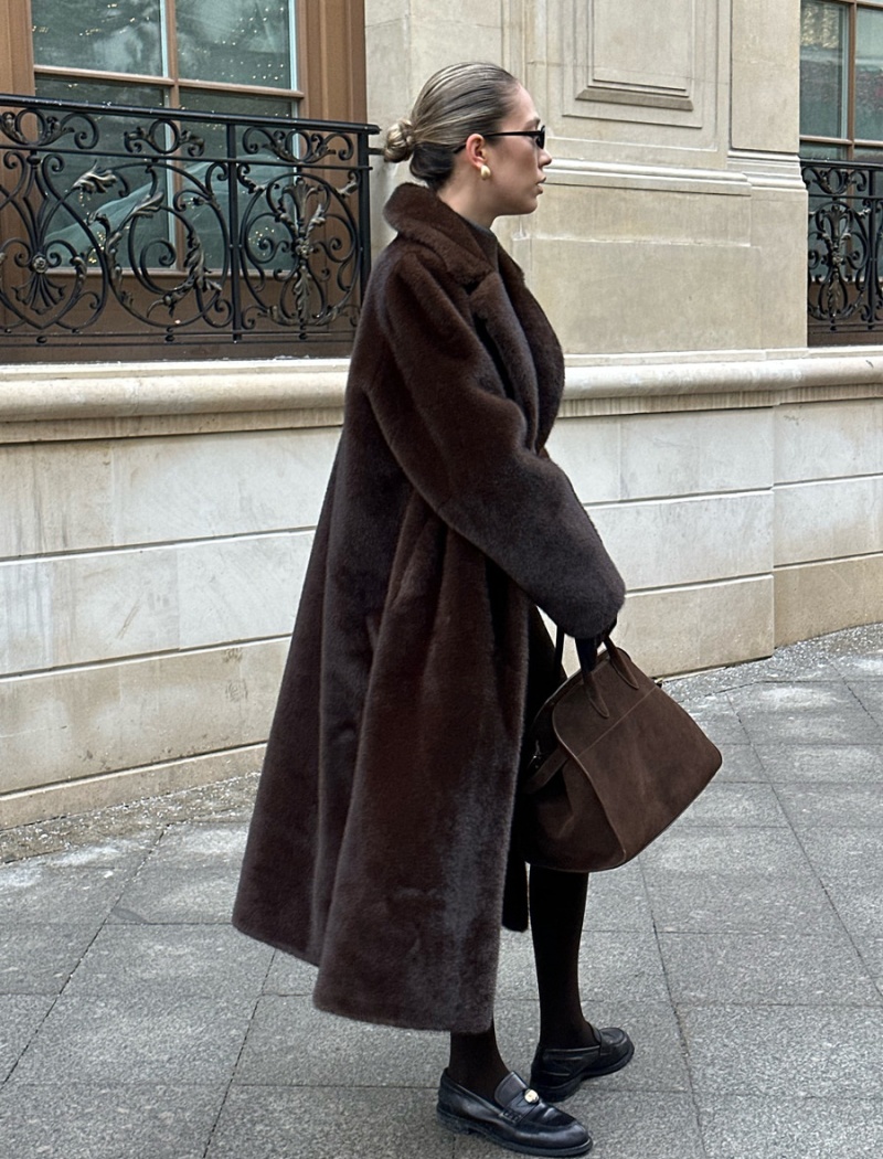 Waistband elmo coat thermal thick overcoat for women