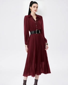 Pleats Please all-match chiffon slim dress