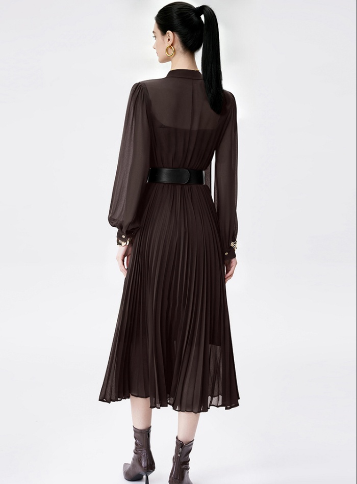 Pleats Please all-match chiffon slim dress