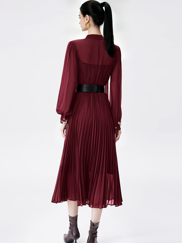 Pleats Please all-match chiffon slim dress