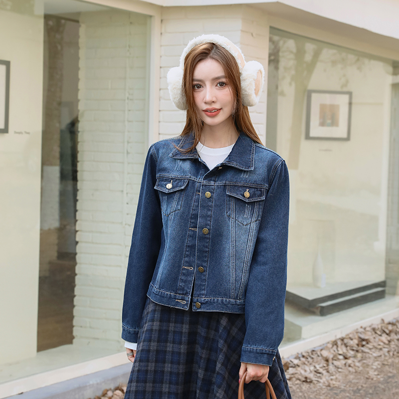 Korean style plus velvet all-match thick coat