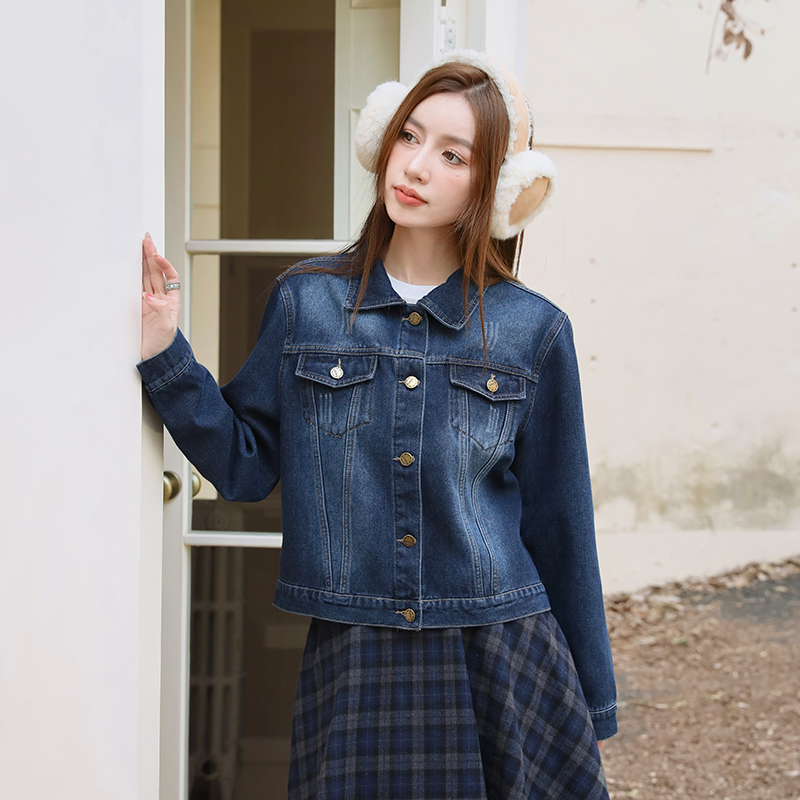 Korean style plus velvet all-match thick coat