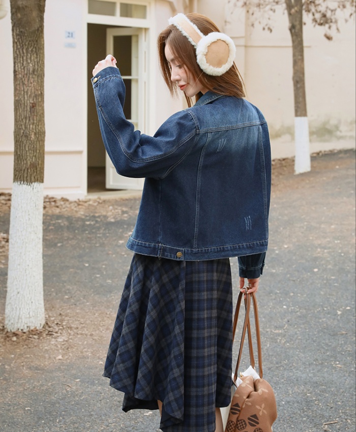 Korean style plus velvet all-match thick coat