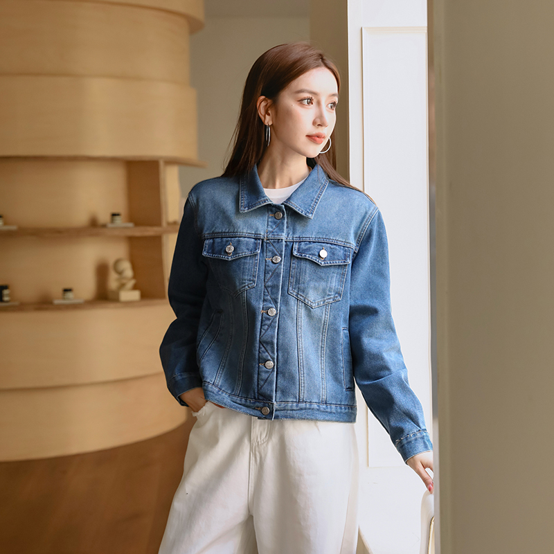 Denim plus velvet Casual fashion coat