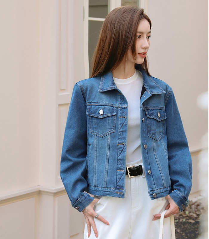 Denim plus velvet Casual fashion coat