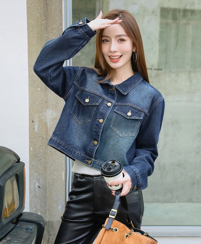 Thick plus velvet Korean style simple Casual short coat